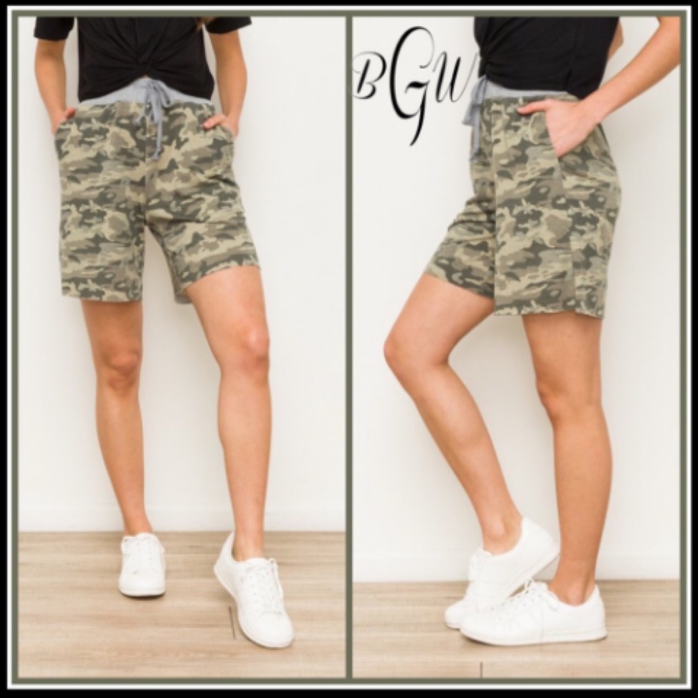 ADORABLE CAMO BIKER SHORTS